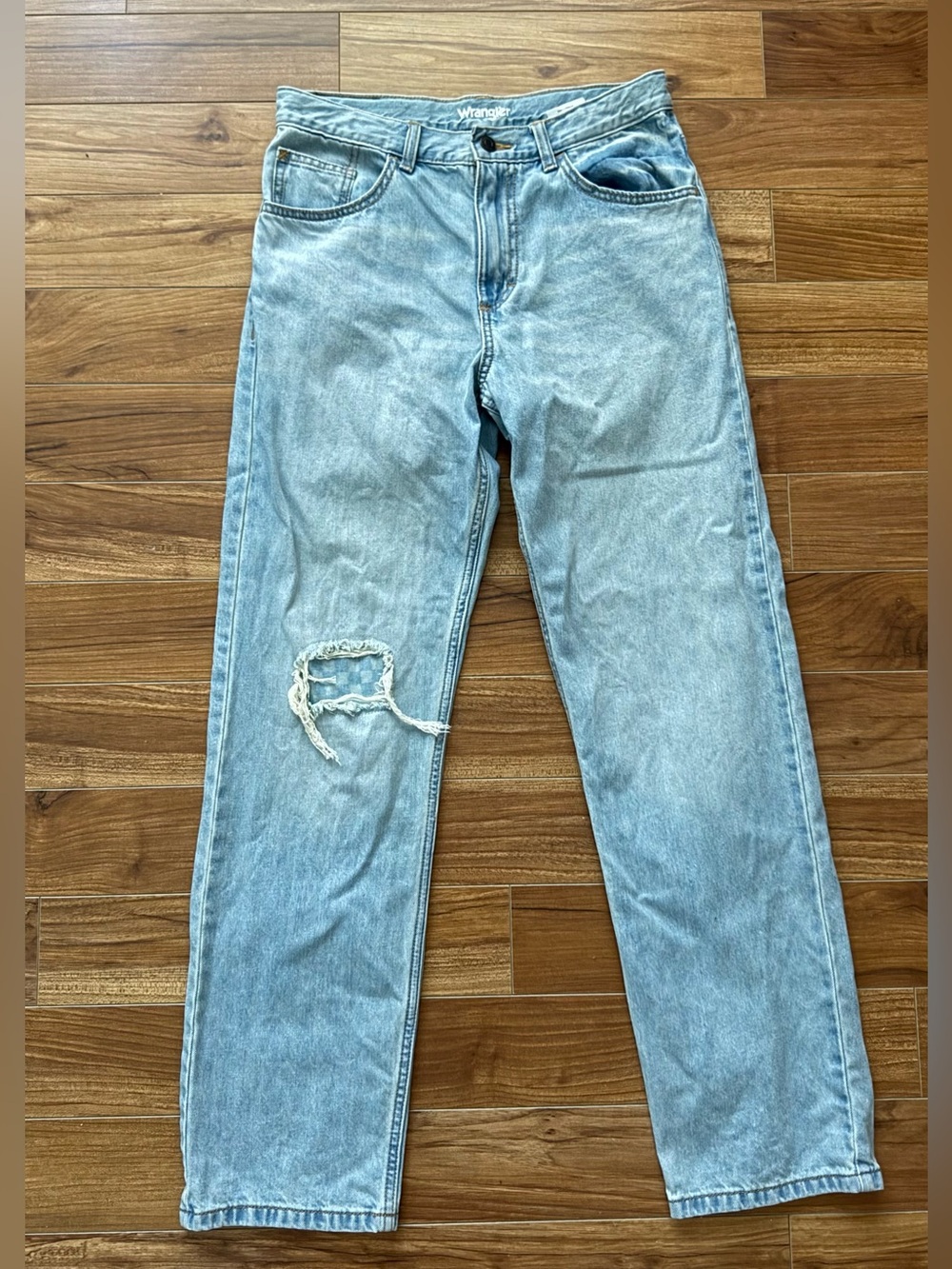 Wrangler Light Blue Distressed Kids Jeans